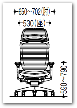 オカムラ コンテッサセコンダ エクストラハイバック大型固定