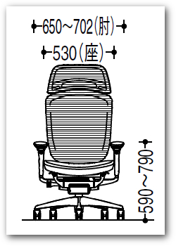 オカムラ　コンテッサ セコンダ　エクストラハイバック　大型固定ヘッドレスト　アジャストアーム　ブラックフレーム　ブラックボディ　"オカムラ オフィスチェア CC85MR CC87MR"