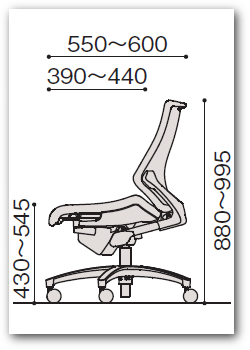 イトーキ エフチェア（f-chair）　クロスバック　ローバック　ベースカラーW9（ホワイト）樹脂脚　肘なし　"イトーキ オフィスチェア KG-140GS(M)-W9"