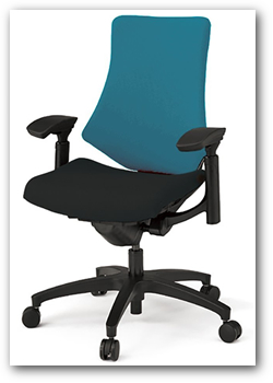 イトーキ エフチェア（f-chair）　クロスバック　ハイバック　ベースカラーT1（ブラック）樹脂脚　アジャスタブル肘　背座別色　"イトーキ オフィスチェア KG-137GS(M)-T1T1"