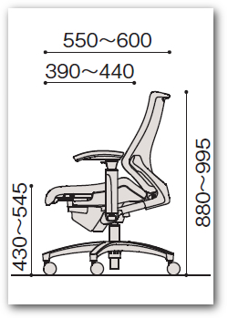 イトーキ エフチェア（f-chair）　クロスバック　ローバック　ベースカラーT1（ブラック）樹脂脚　アジャスタブル肘　背座同色　"イトーキ オフィスチェア KG-147GS(M)-T1"