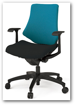 イトーキ エフチェア（f-chair）　クロスバック　ローバック　ベースカラーT1（ブラック）樹脂脚　T型肘　背座別色　"イトーキ オフィスチェア KG-145GS(M)-T1T1"