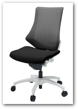 イトーキ エフチェア（f-chair）　メッシュバック　ストライプレイヤーファブリック　ハイバック　ベースカラーW9（ホワイト）樹脂脚　肘なし　"イトーキ オフィスチェア KG-170JA(M)-W9T1"