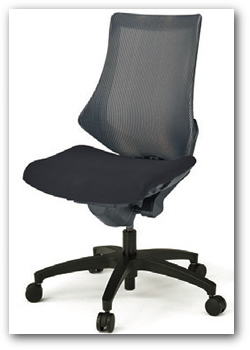 イトーキ エフチェア（f-chair）　メッシュバック　ストライプレイヤーファブリック　ハイバック　ベースカラーT1（ブラック）樹脂脚　肘なし　"イトーキ オフィスチェア KG-170JA(M)-T1T1"