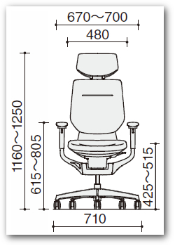 コクヨ イング（ing）クッションタイプ ヘッドレスト付きタイプ 可動肘 CR-GW3215E1G4-W・V