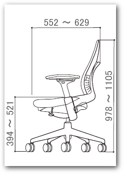 スチールケース（Steelcase）　リープ（Leap）　US-ORIGINAL　Leap-V2　ブラックフレーム　背座クロス張り（Buzz2 5F17 ブラック）　ランバーサポート調節機能付　"スチールケース オフィスチェア 46216179-5F17-5F17"